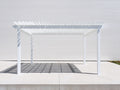 Pérgola de jardín de aluminio 400x300x240 cm - blanco - techo de lamas para terraza y patio