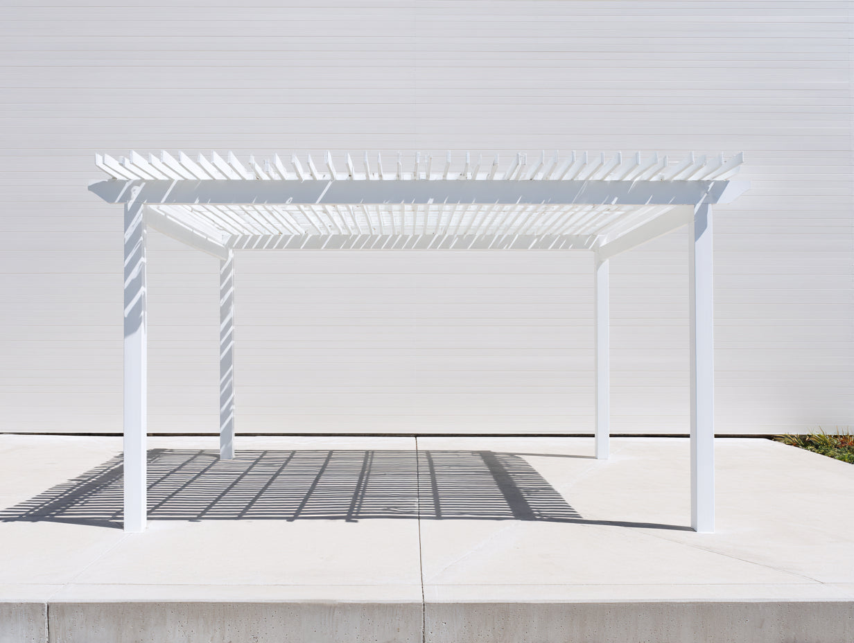 Pérgola de jardín de aluminio 400x300x240 cm - blanco - techo de lamas para terraza y patio
