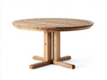 Mesas de jardín redonda de madera maciza 140x140x75 cm - natural - base central cruzada para comedor exterior