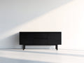 Mueble recibidor de madera de ingeniería 160x40x75 cm - negro - 2 puertas y 2 cajones para entrada