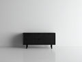Mueble recibidor de madera 140x40x60 cm - negro - 2 puertas y 2 cajones