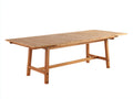 Mesas de jardín rectangular de madera 220x90x75 cm - natural - tablero de lamas para comedor exterior