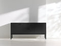 Mueble recibidor de madera de ingeniería 160 x 40 x 80 cm - Negro - 2 puertas y 2 cajones de estilo moderno