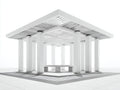 Pérgola de jardín de metal 400x400x260 cm - blanco - techo abierto con lamas